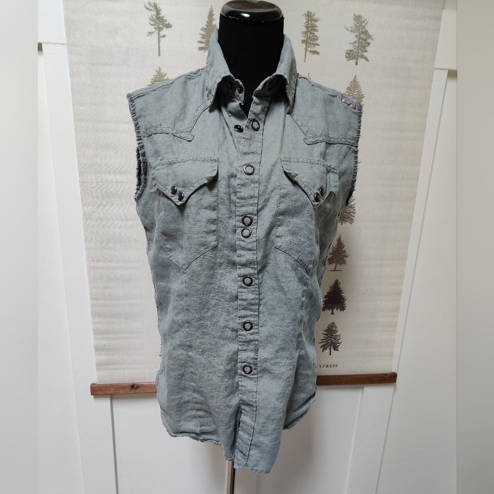 Vintage Parasuco Linen Vest - Lg